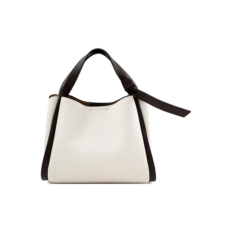 Vigno Synthetic Leather Handbag Regular Women's Black & White-5