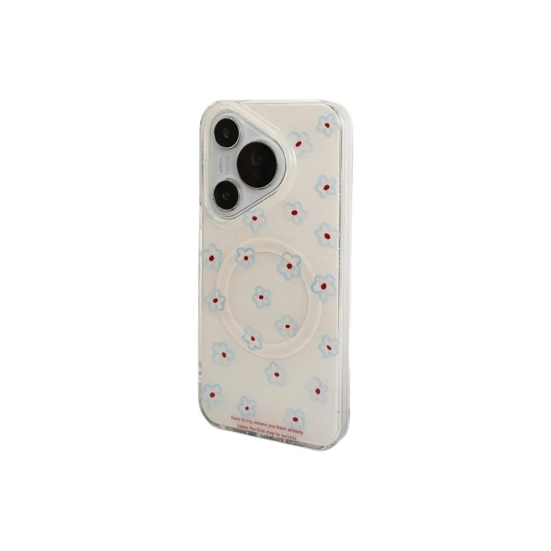 Sopi Acrylic Material Full Screen Blue Line Floral Phone Cases Compatible With Huawei Mate 70/60 Pro/Pura 70/70 Pro+-2