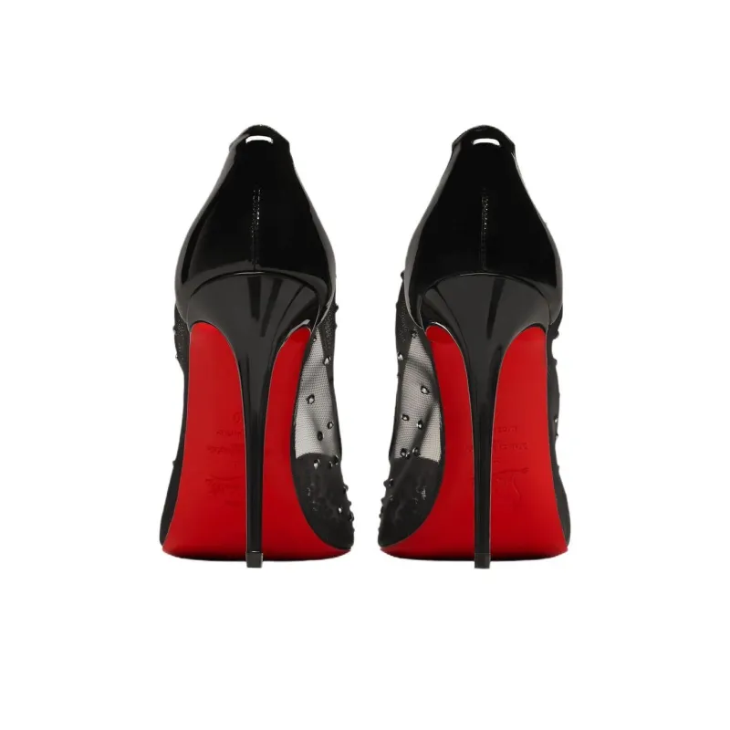 Christian Louboutin x Maison Margiela Tabi Bridiela Una Strass Slim Heel High Heels 10cm Women's Black-4