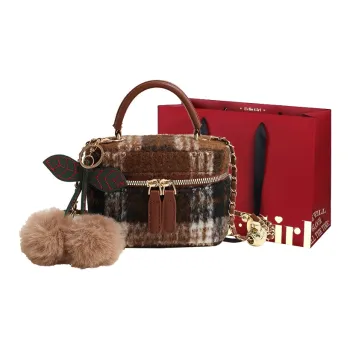 GOX Woolen Shoulder Bag, Handbag Women's Brown