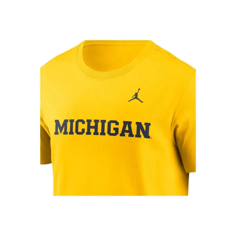 JORDAN Michigan Wolverines Primetime Wordmark Men's JORDAN College T Shirt-1
