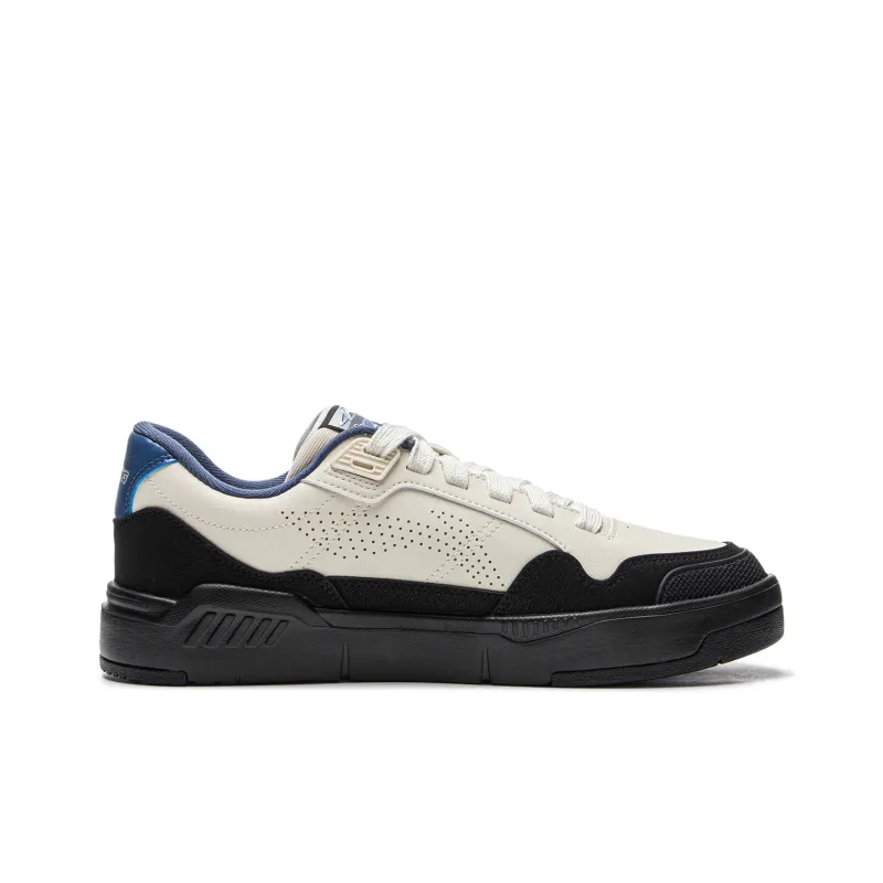 LiNing Common 80s Non-slip Lightweight Low-Top Skateboard Shoes Men's Beige Black-1