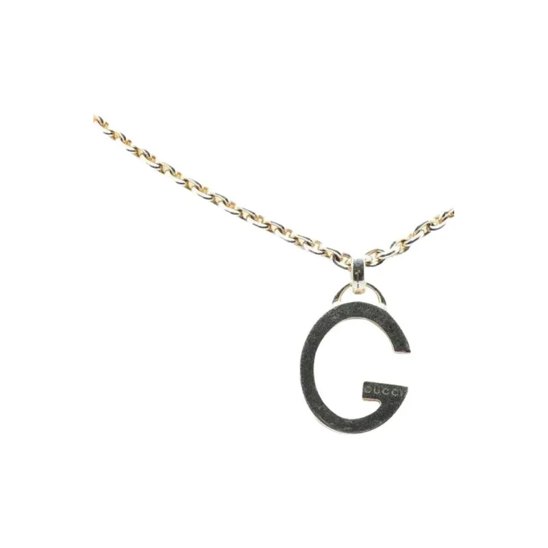 GUCCI 2000 2024 Sterling Silver Charlotte G Pendant Necklace-2