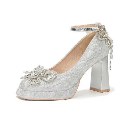 Zubumei Chunky Heel High Heels Women's