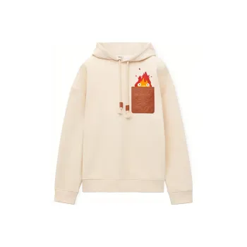 LOEWE X Howl's Moving Castle Calcifer Leather Patch Hoodie