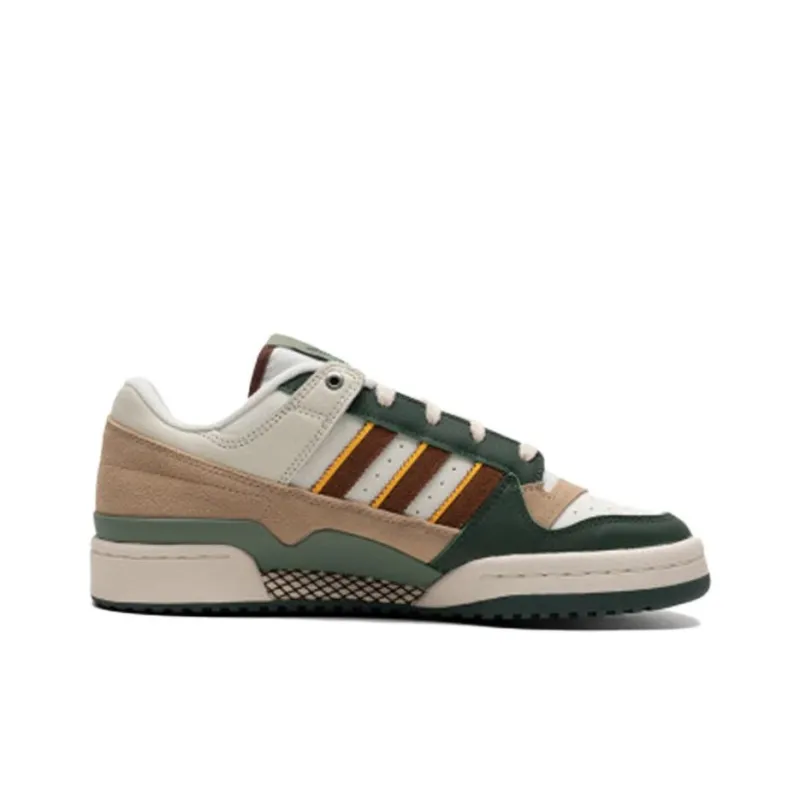 Adidas Originals FORUM Anti Slip Wear Resistant Low Top Skateboard Shoes Unisex White Green Brown-1