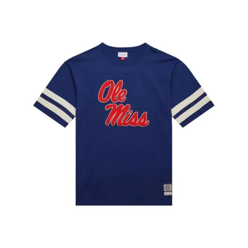 Mitchell & Ness x NCAA Ole Miss Rebels Heavyweight Yoke T Shirt Men's Marine Blue