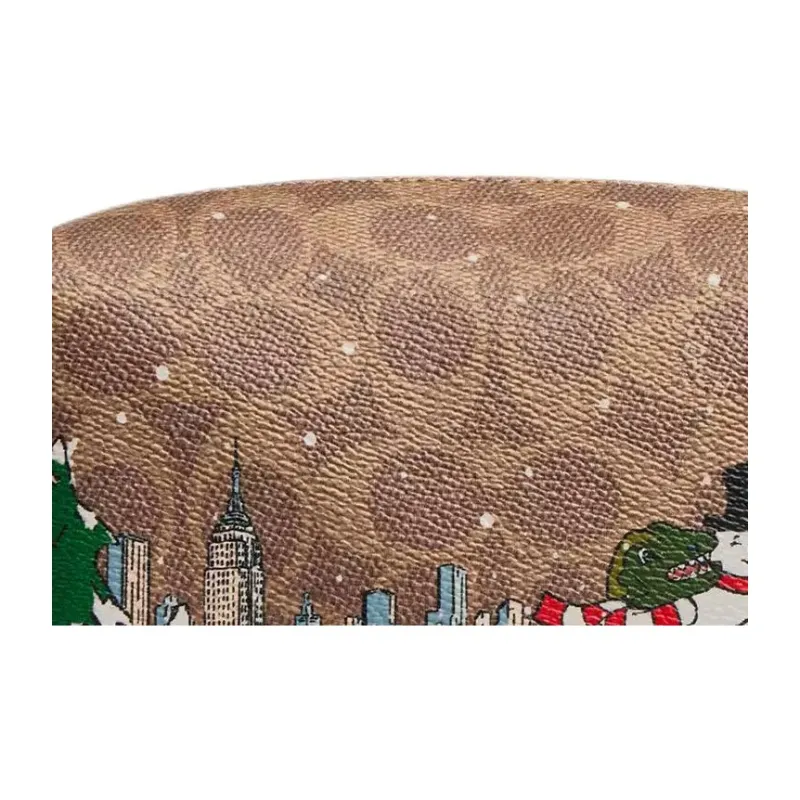 COACH Coated Canvas Storage Bag Small Size Women's Tan With Caramel Accents-2