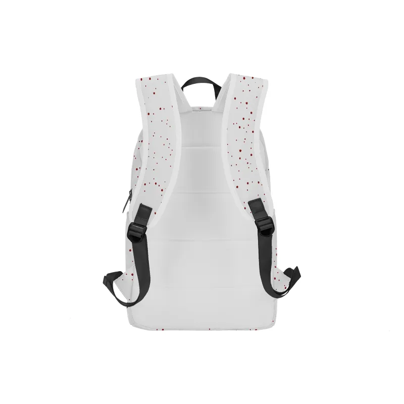 TURN UP Polyester Student Backpack Unisex White-2