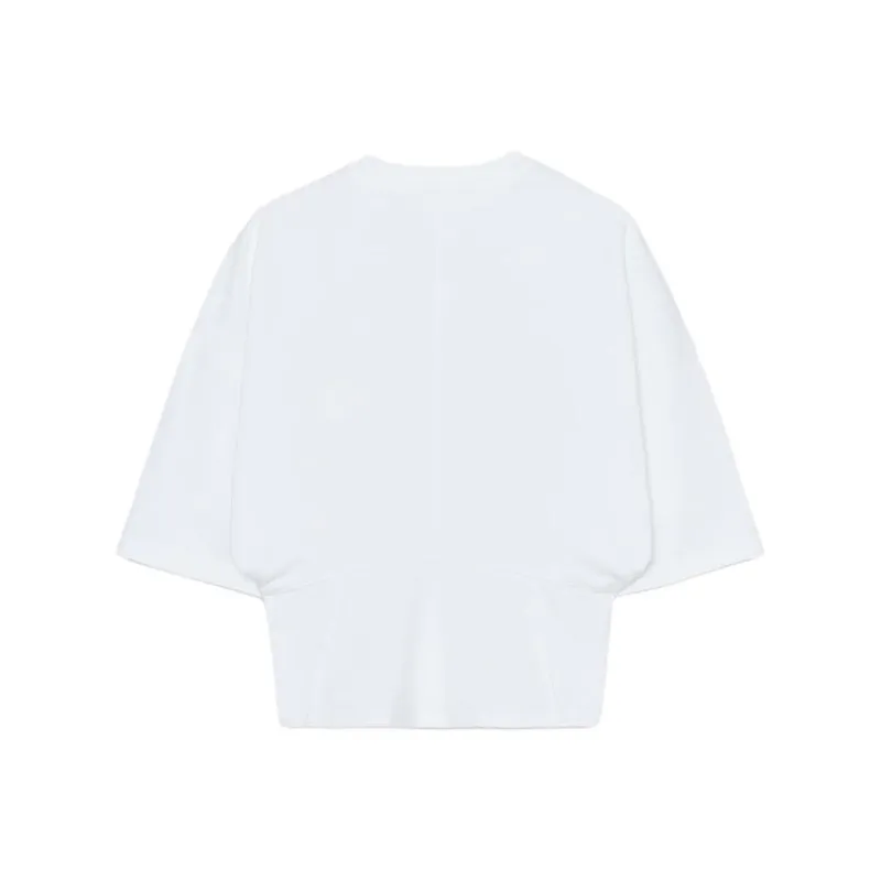 ZARA Drop Shoulder Sleeve T Shirt Women's White-1