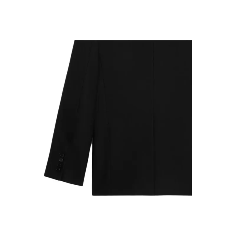 CELINE Wing Collar Jacket In Diagonal Wool-2