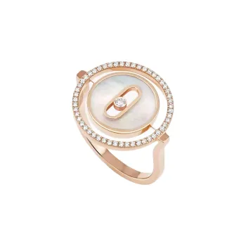 MESSIKA Rose Gold Diamond Mother Of Pearl Rings Women's Pink