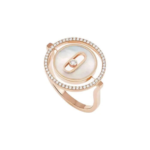 MESSIKA Rose Gold Diamond Mother Of Pearl Rings Women's Pink