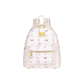 Miffy Synthetic Leather Backpack Women's Ecru/Pink/Brown