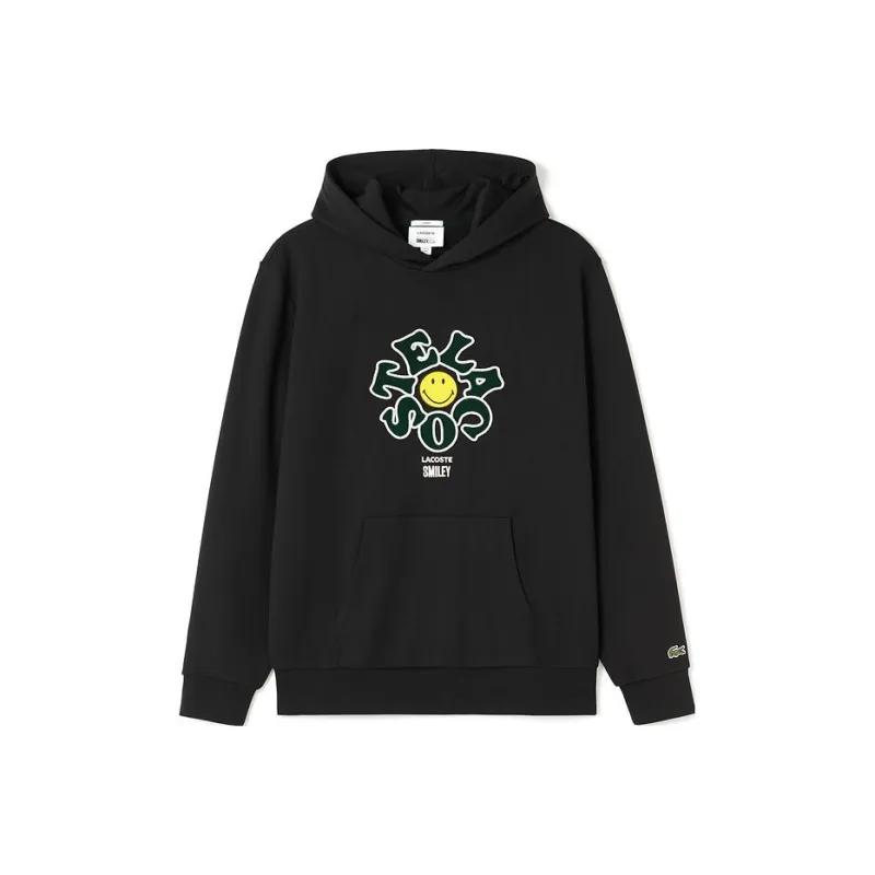 Smiley X LACOSTE Sweatshirts Unisex Black-0