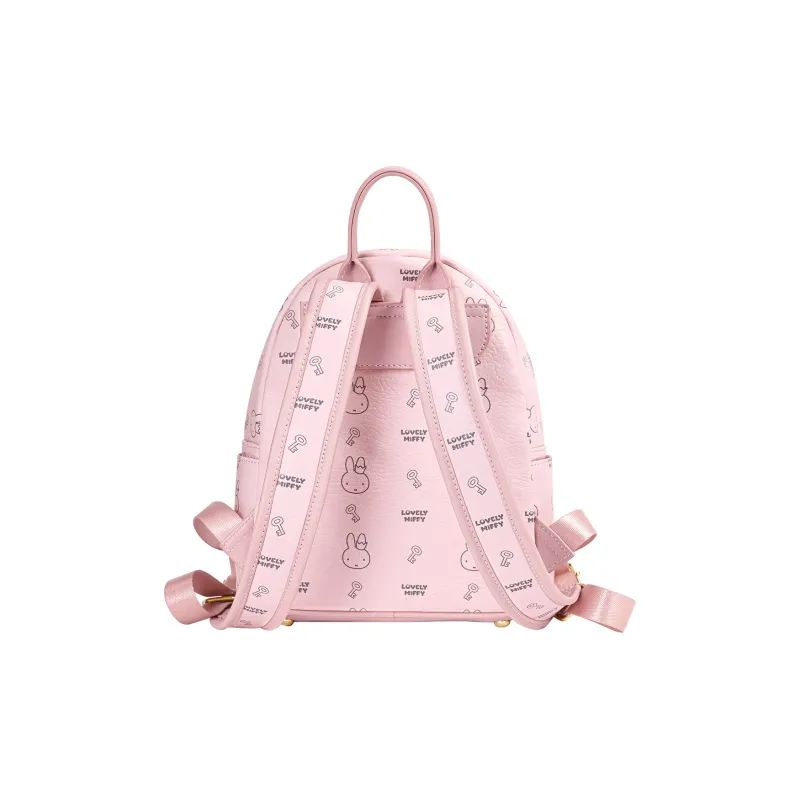Miffy Synthetic Leather Backpack Women's Ecru/Pink/Brown-10