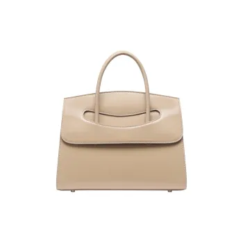 Tanita West Cow Leather Handbag Medium Size Women's Apricot