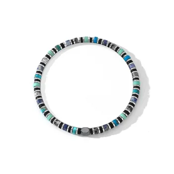 CIROCCO Stainless Steel, Hematite Bracelets Men's