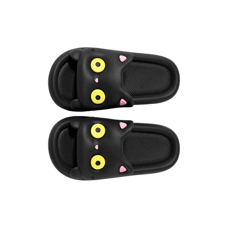 Womi Couple's Cartoon Kitten Slippers Home Bathroom Slip Resistant Home Slippers-2