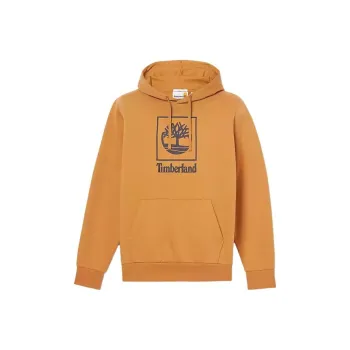 Timberland Stack Logo Hoodie Sweatshirt Unisex Wheat