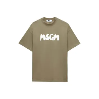 MSGM Brushed Logo Crewneck T Shirt