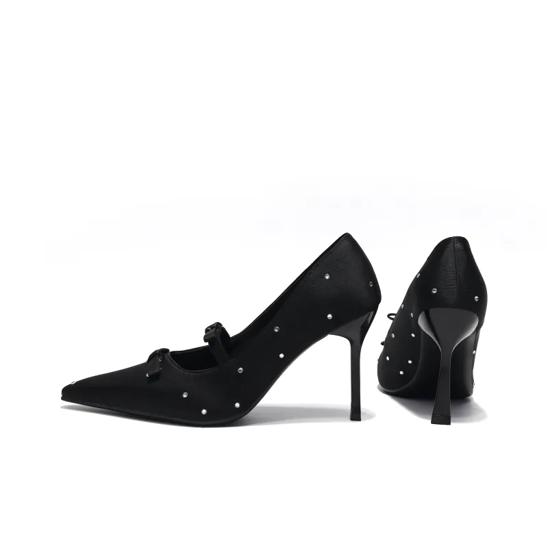 Be Good Slim Heel High Heels Women's Black-3