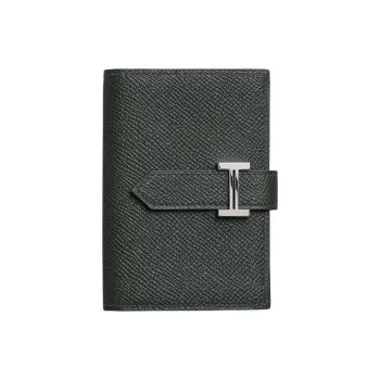 HERMES Bearn Epsom Calfskin Wallet Mini Women's 67 Vert Fonce Dark Green