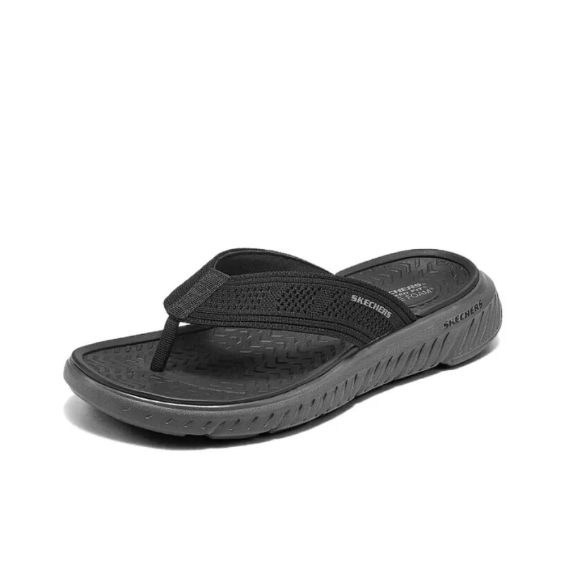 Skechers Relaxed Fit Abrasion Resistant Slip Resistant Flip Flops Men's Black-2