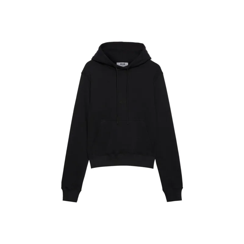 MSGM Logo embroidered Cotton Hoodie-0