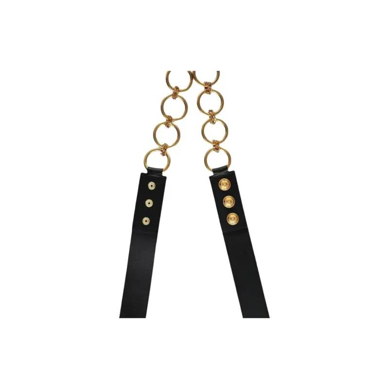 BALMAIN Chain link Leather Shoulder Strap-2