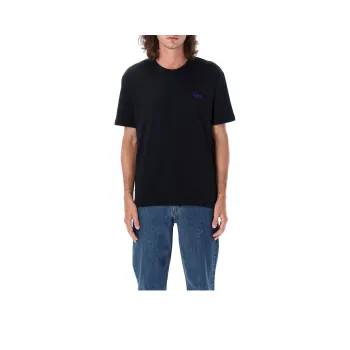 A.P.C Flocked Logo Crewneck T Shirt