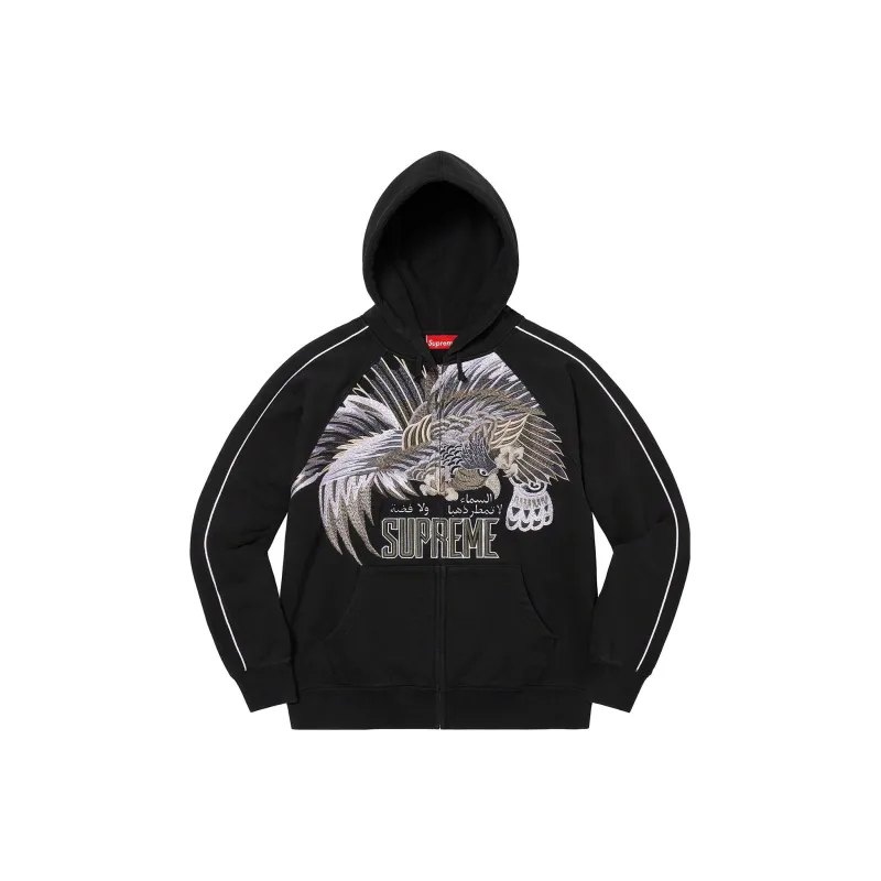 Supreme Falcon Raglan Zip Up Hooded Sweatshirt-2