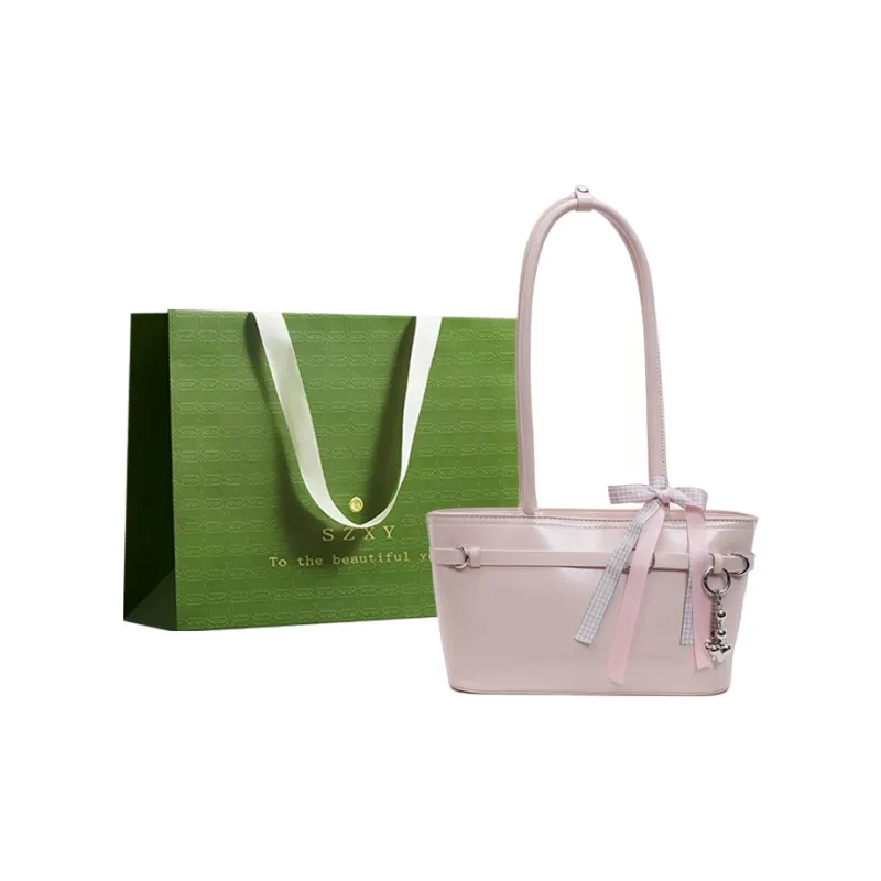 Three Ducklings PU Shoulder Bag Regular Women's Black/Ecru/Red/Pink-12
