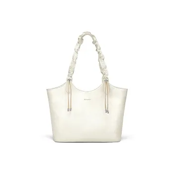 CNOLES Synthetic Leather Tote Bag, Shopping Bag, Handbag, Shoulder Bag Regular Women's Ecru Bird's Nest