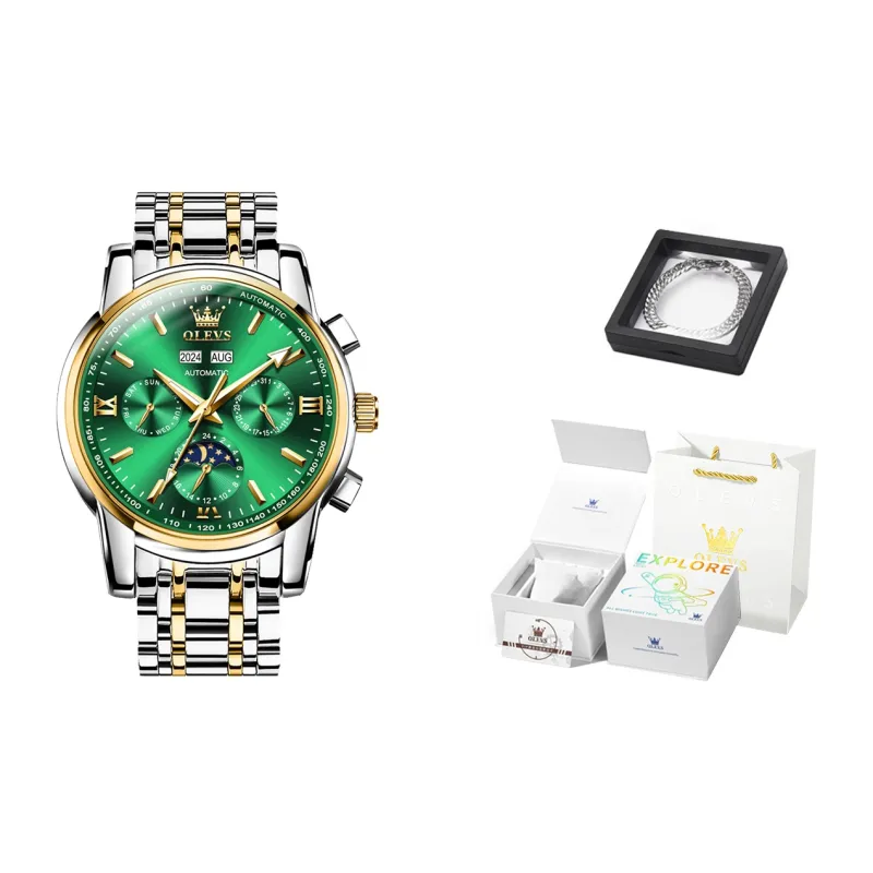 OLEVS Play The Cool Series Automatic Mechanical Movement Watch Men's Watches Blue Dial-44