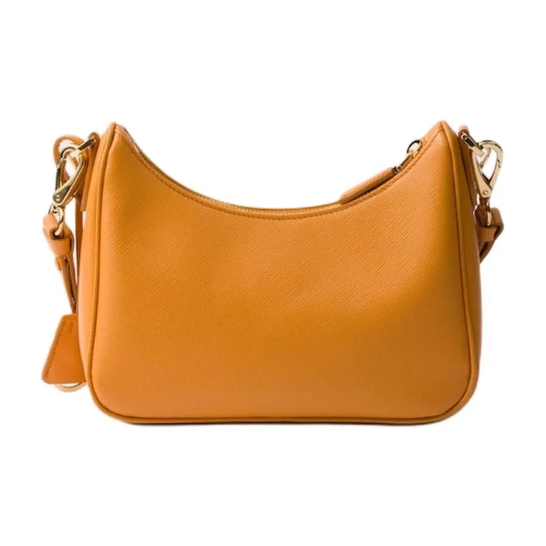 PRADA Re EditionSaffiano Calfskin Shoulder Bag Mini Women's Amber-3