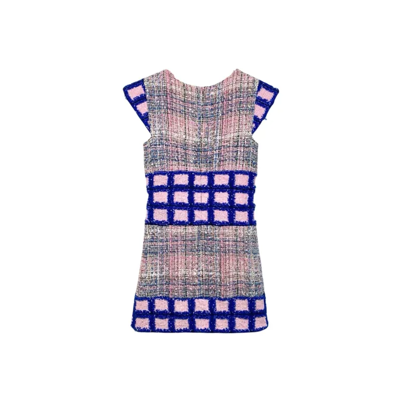 CHANEL Waterfall Series Sleeveless Dress Women's Pink-1