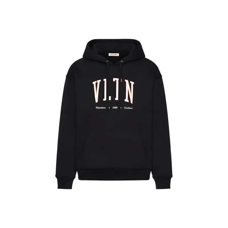 Valentino VLTN Logo Printed Drawstring Hoodie-0