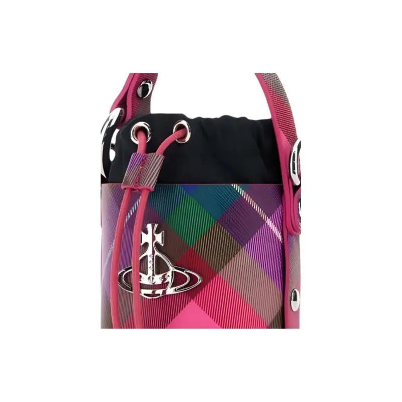 Vivienne Westwood Mini Daisy Checked Drawstring Bucket Bag-3