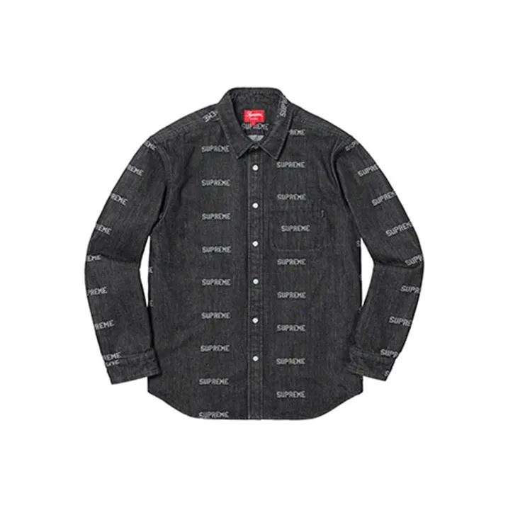 Supreme Logo Denim Shirt-0