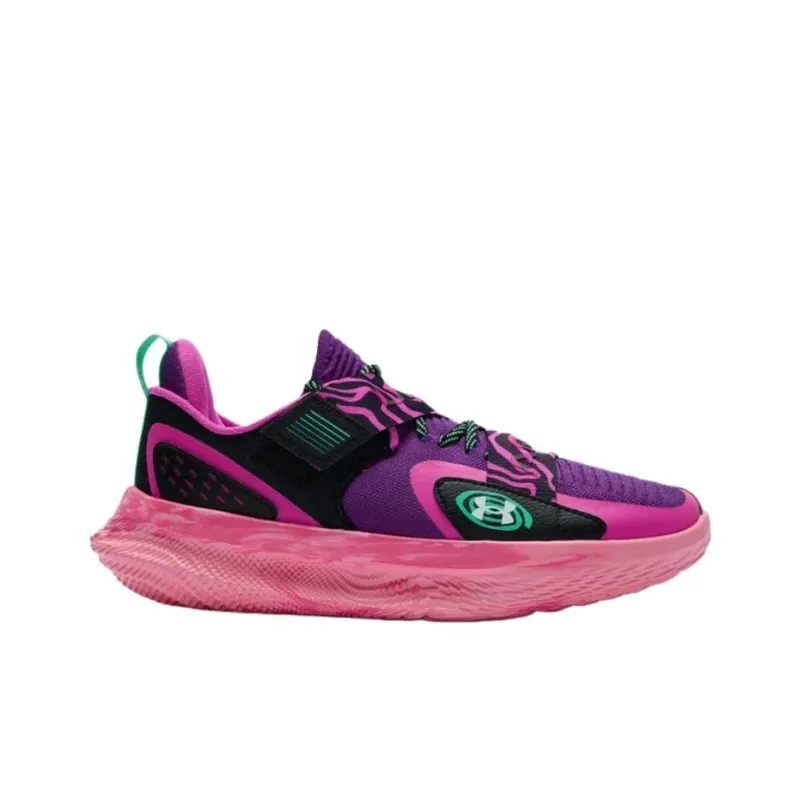 Under Armour FUTR X 4 Anti Slip Wear Resistant Low Top Basketball Shoes Unisex Purple-1