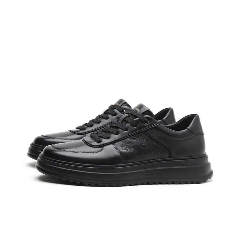 ELLE HOMME Low Top Skateboard Shoes Men's Black-1