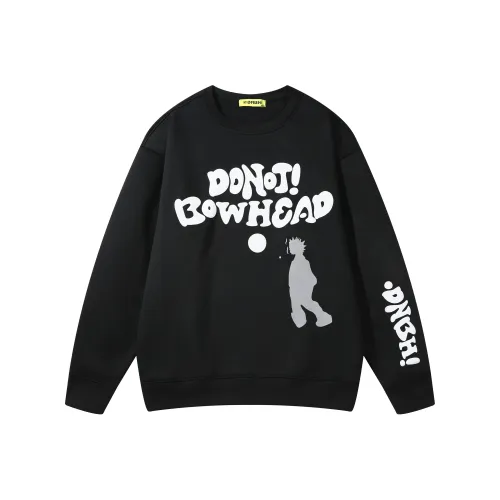 DNBH Loose Fit Casual Off-The-Shoulder Crew Neck Pullover Sweatshirt Unisex