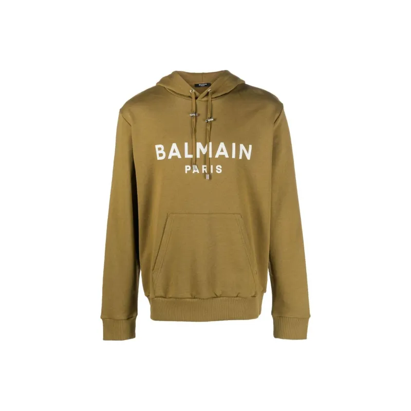BALMAIN Logo Printed Drawstring Hoodie-0