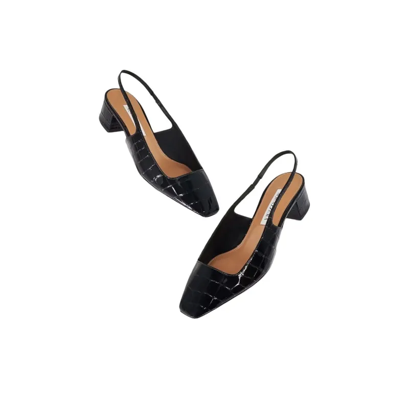 AQUAZZURA Ginza Chunky Heel High Heels 3.5cm Women's Black-3