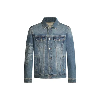 MANGANO Jackets Coats Men's Denim Blue Includes Brand Shopping Bag