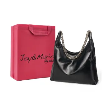 Joy&Mario Synthetic Leather Crossbody Bag Shoulder Bag Women's Black/Ecru/Silver