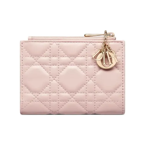 DIOR Lady DiorDahlia Lambskin Wallet Women's Pink