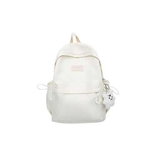 MINIPUDING Nylon Backpack Unisex White/Yellow/Blue/Black