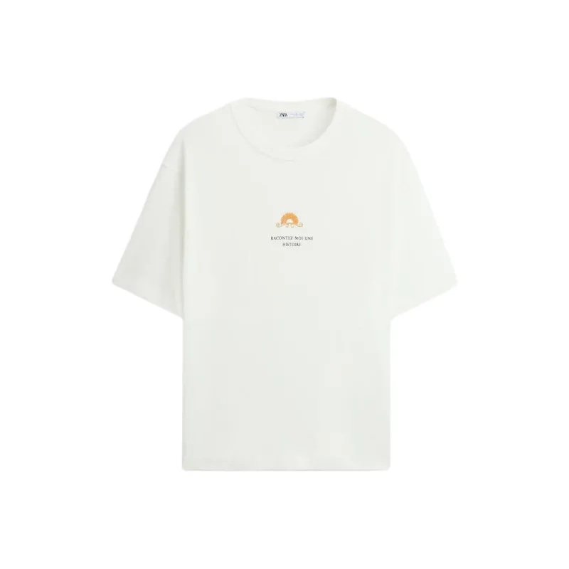 ZARA T Shirt Men's Frosted White-0